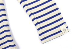 Petit Piao deep cobalt/dark off white stribede leggings modal